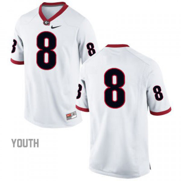 Youth Georgia Bulldogs Youth #8 (No Name) College Jersey - White